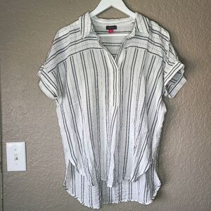Vince Camuto Stripe Henley Blouse